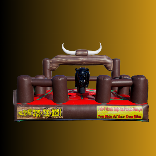 Mechanical Bull Set Black Bull Brown Bull Bed